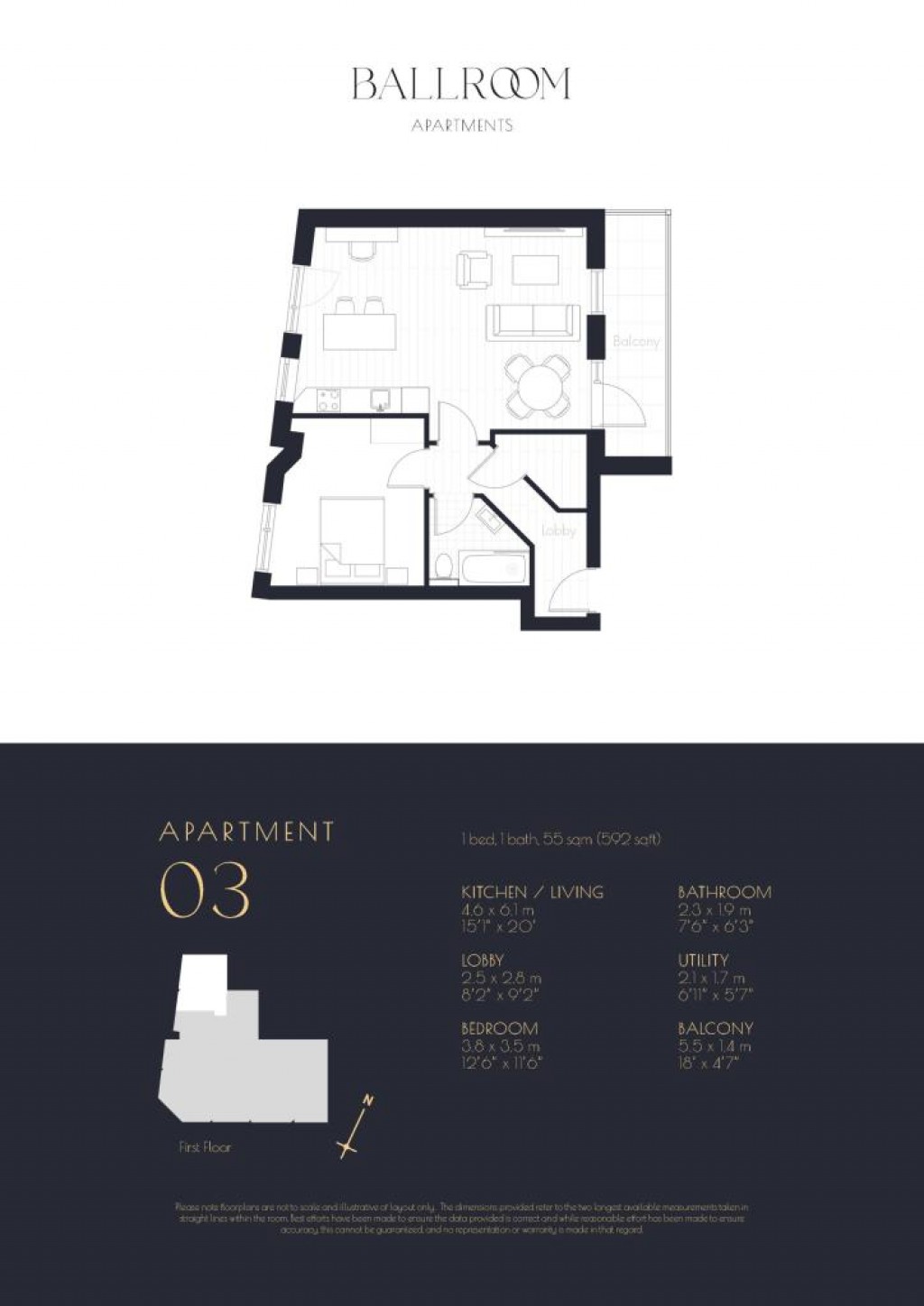 Floorplans For Ballroom Apartments 91 -93 Victoria Street,  St. Albans, AL1